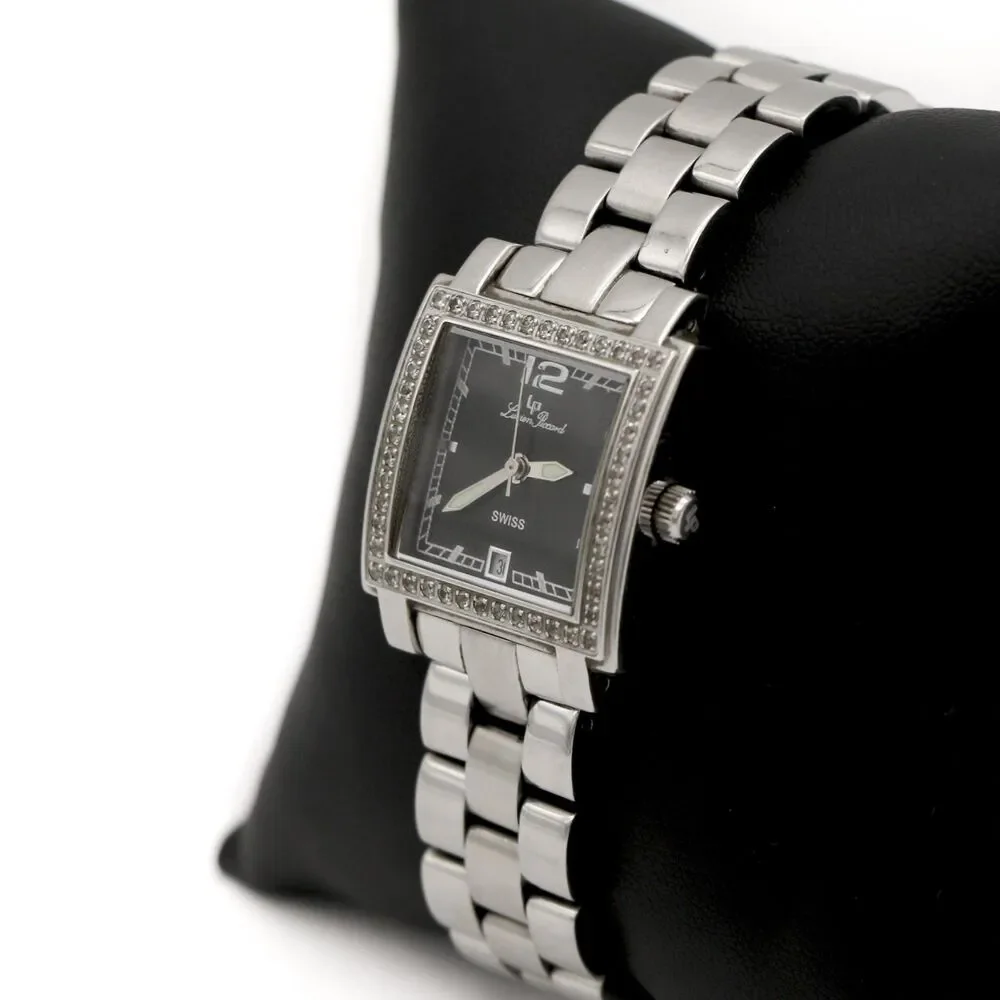 Lucien Piccard Vintage Swiss Square Diamond Accent Watch